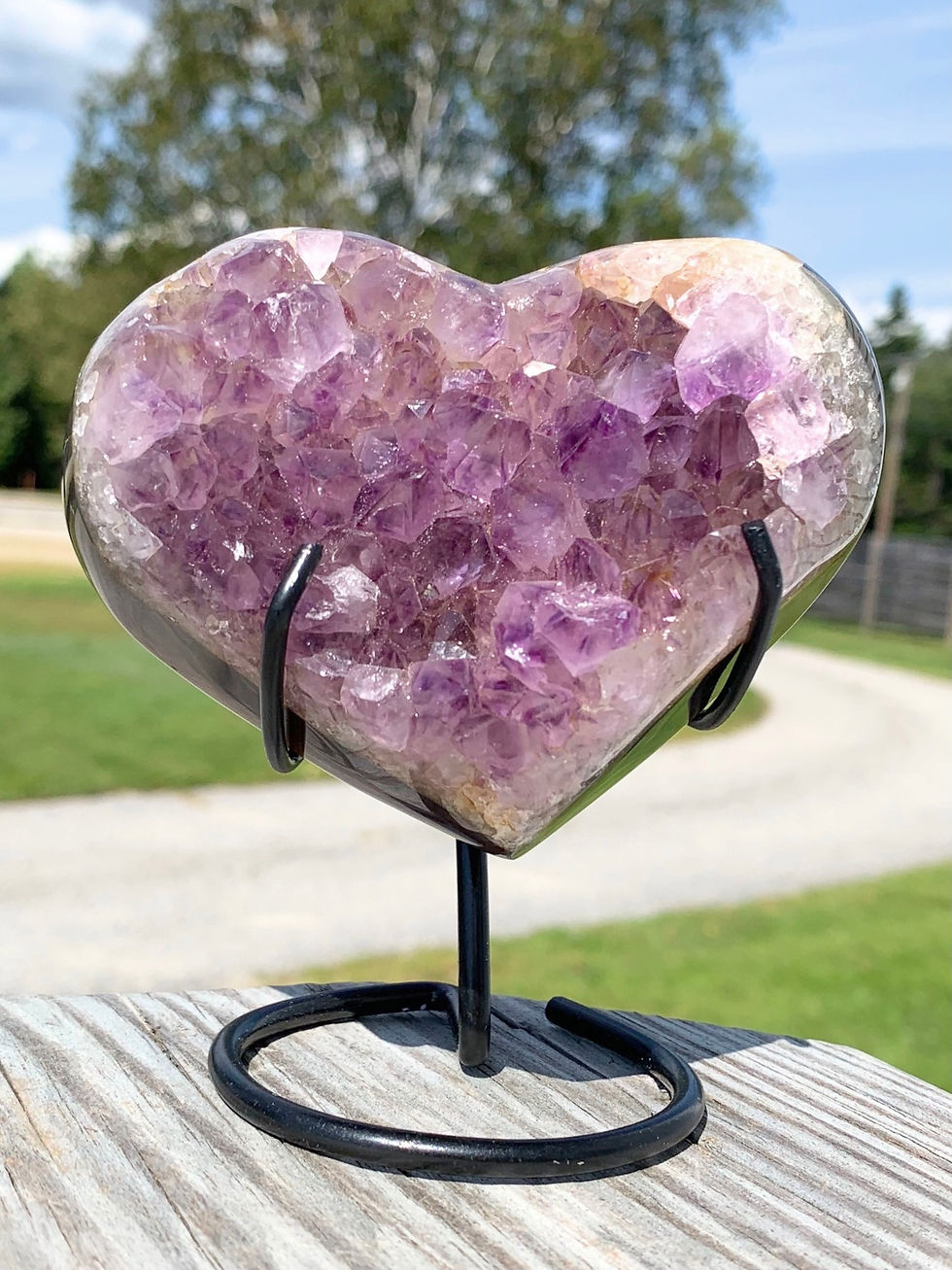 Amethyst Heart on Stand