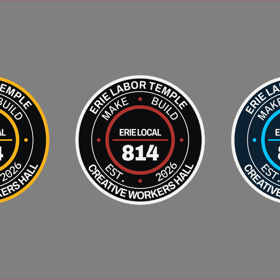 Creative Workers Hall complete set with patch, ceramic pin, and metal coin