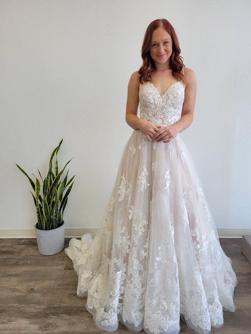 BOHO A LINE WEDDING DRESS | BRIDAL GALLERIA SAN ANTONIO BRIDAL SHOP