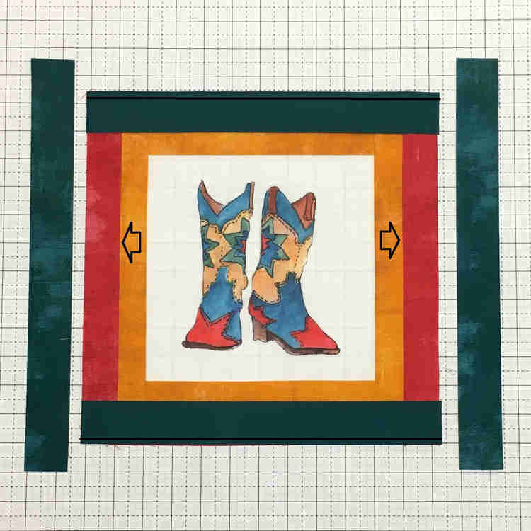 third border, dark green, top and bottom