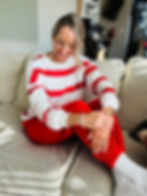 Thumbnail: Red Stripe Pullover and Jogger Set