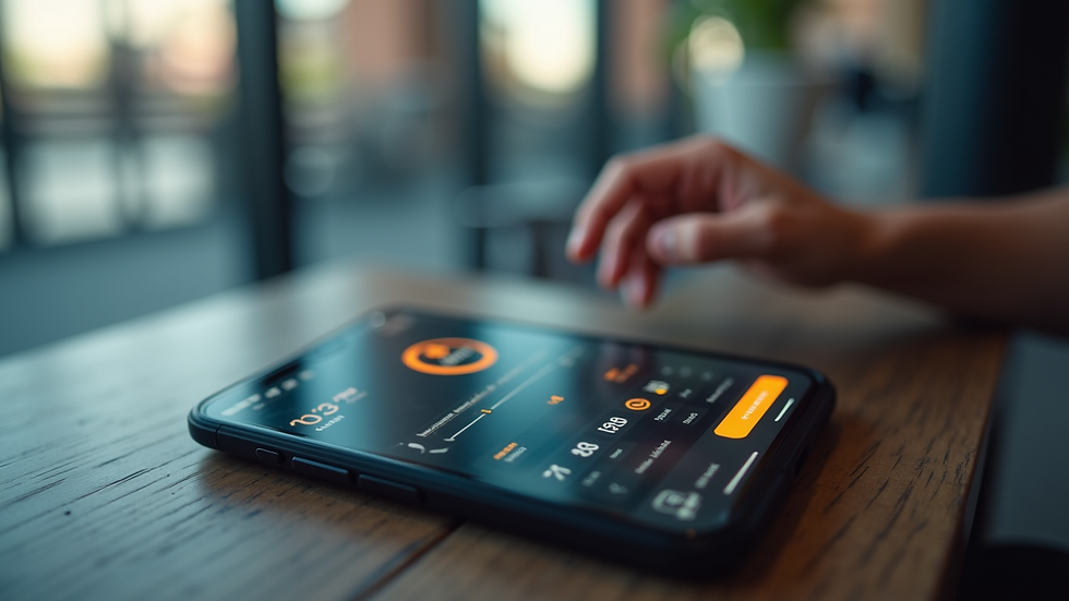 Close-up view of a fitness app on a smartphone showing workout progress
