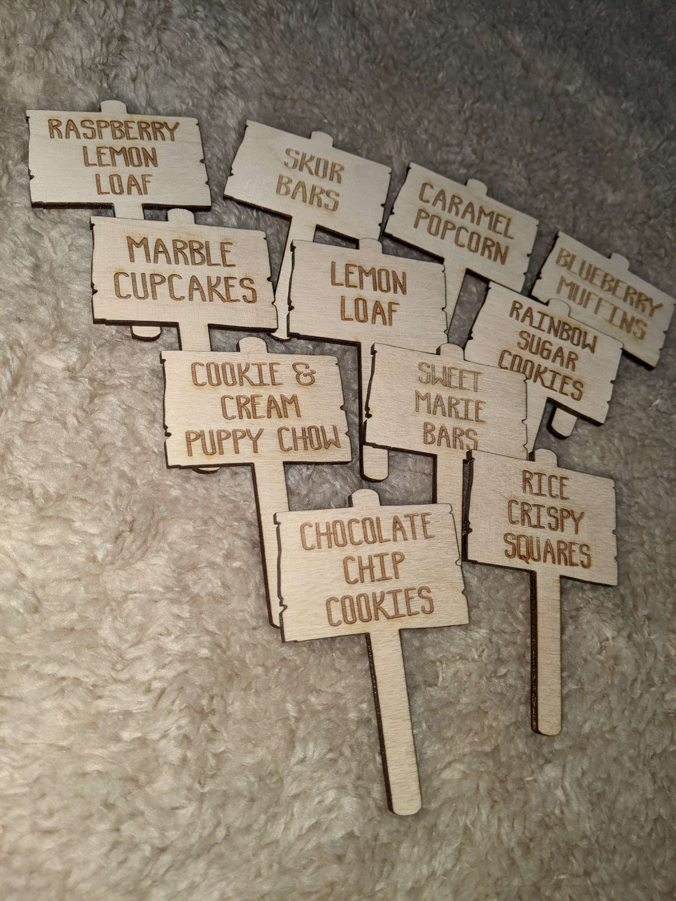 Pack of 10, Dessert stakes , charcuterie board stakes, custom 