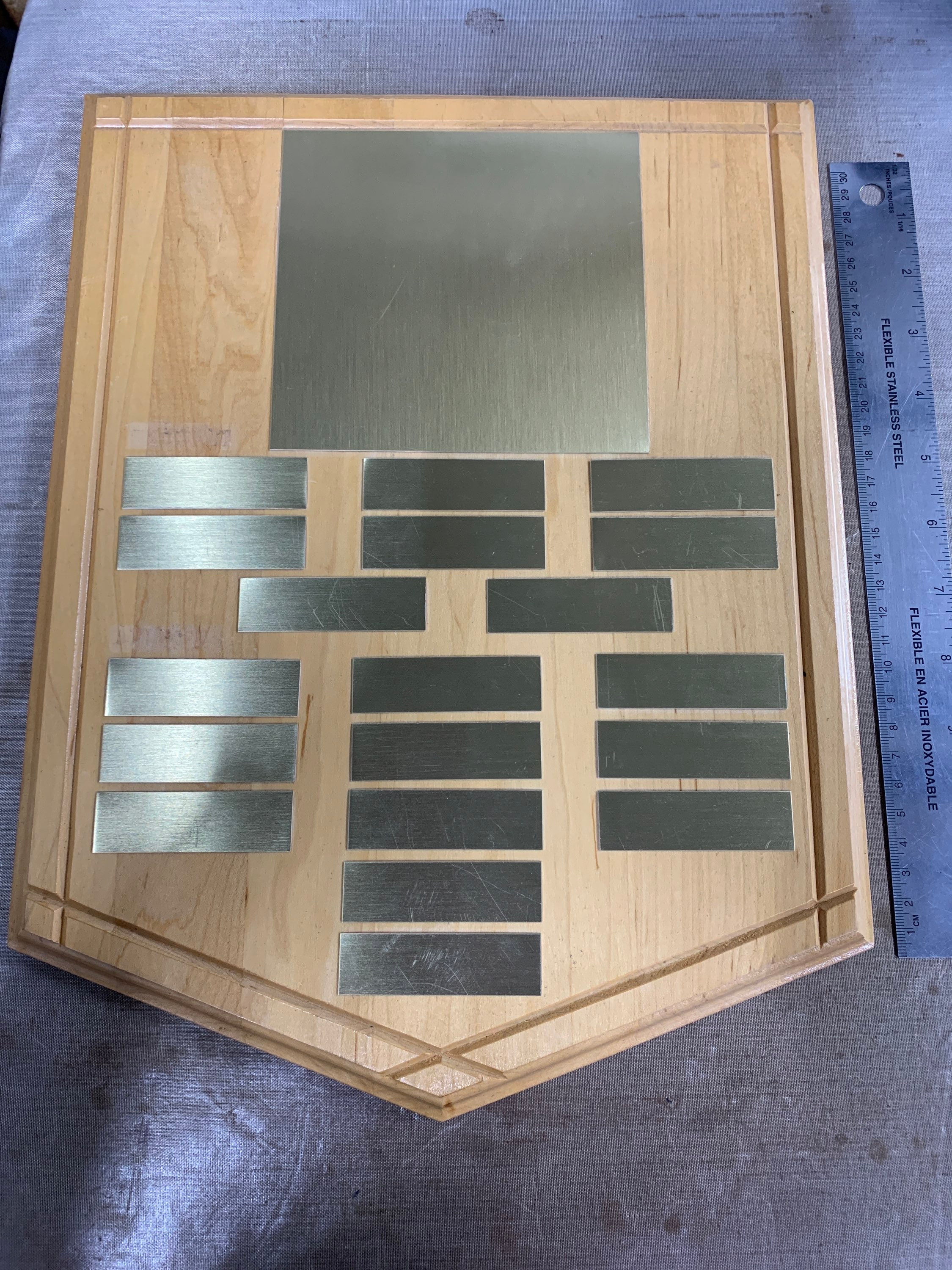 Annual, oak , refurbished , heading plate included 