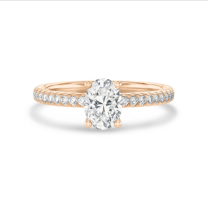 Küçük resim: 1.20 Ct  E-Vs1 Oval Tektaş Kolları Taşlı