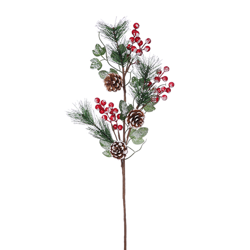 pine berry and cone spray 64cm