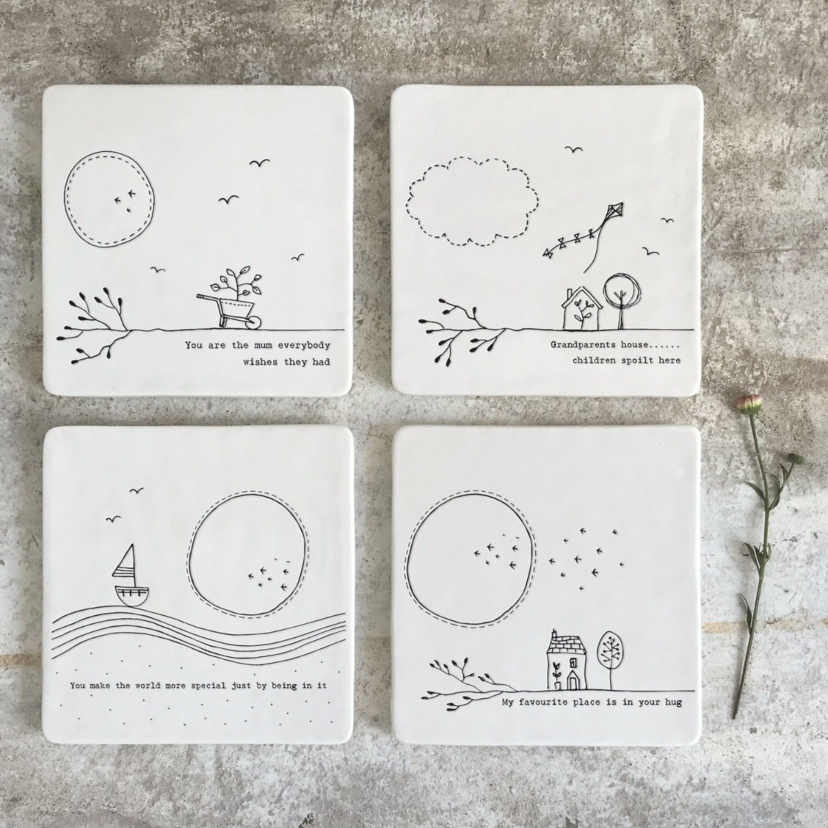 Ceramic Square Coasters East Of India