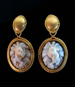 FROG CAMEO EARRINGS