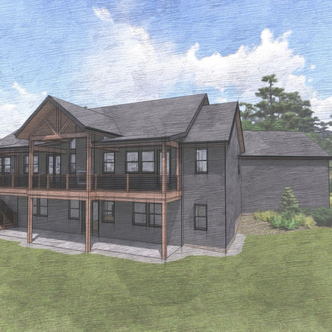 Architectural rendering by architect James Knight of Reynard Custom Homes for Deer River in Gainesville, GA. These clients designed and built their dream home in North Georgia. 