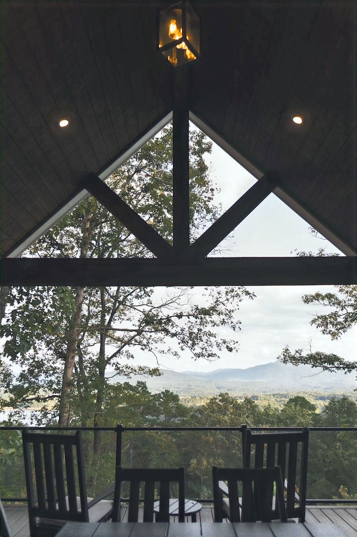 Mountain view of Blue Ridge from a mountain modern home in Blairsville, GA.