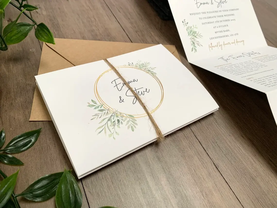 Botanical Hoop Invitation