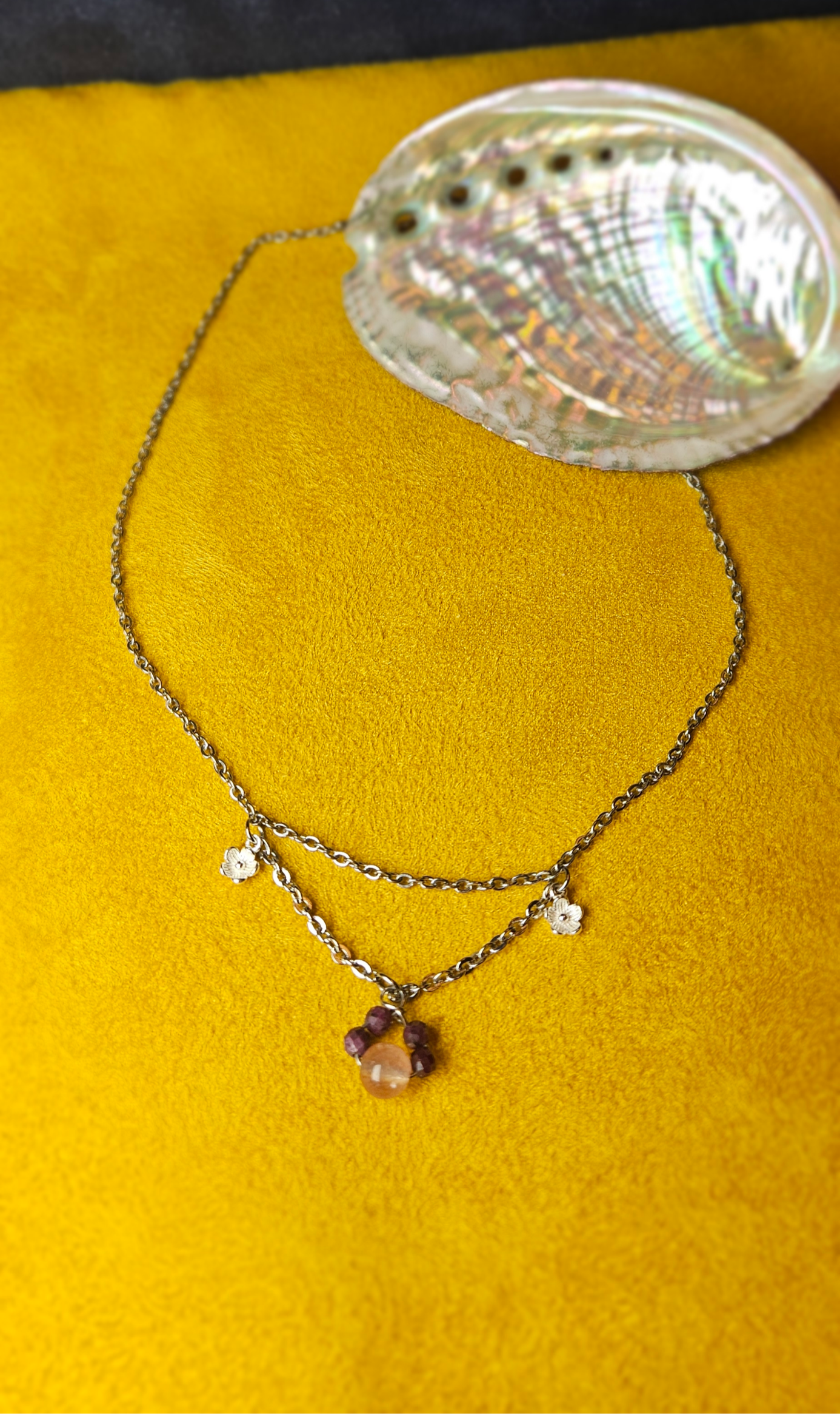 Collana "Ama-Ti" - Rubino e Quarzo Fragola