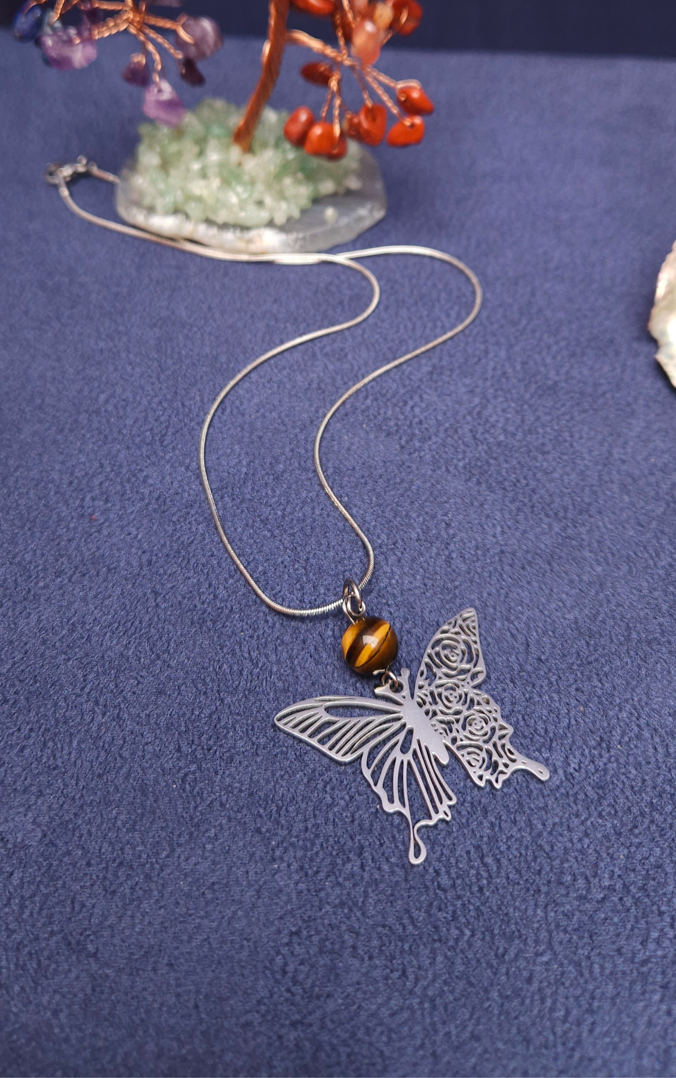 Collana "le ali della forza" - Occhio di Tigre