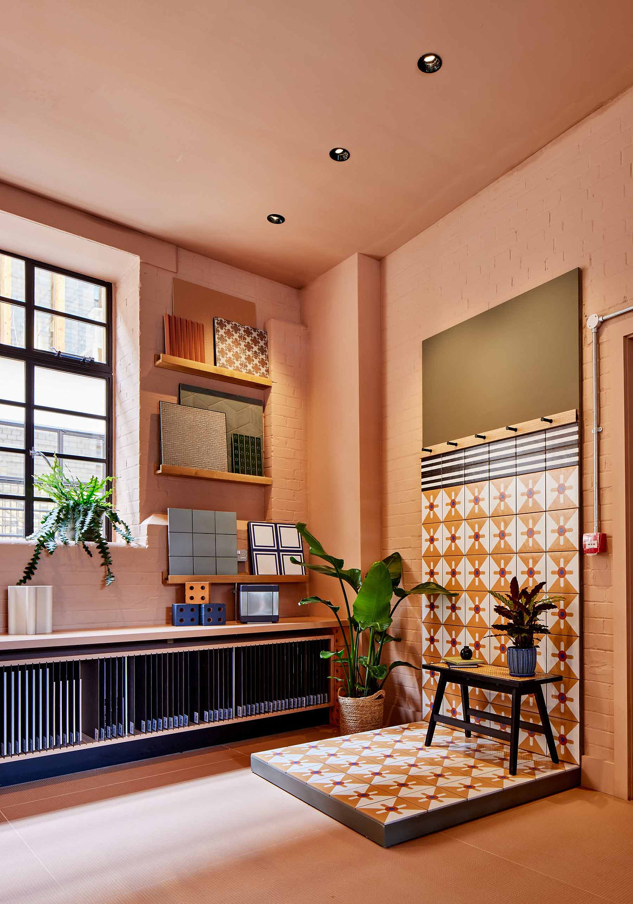 Tile display at Domus' Clerkenwell Campus in London