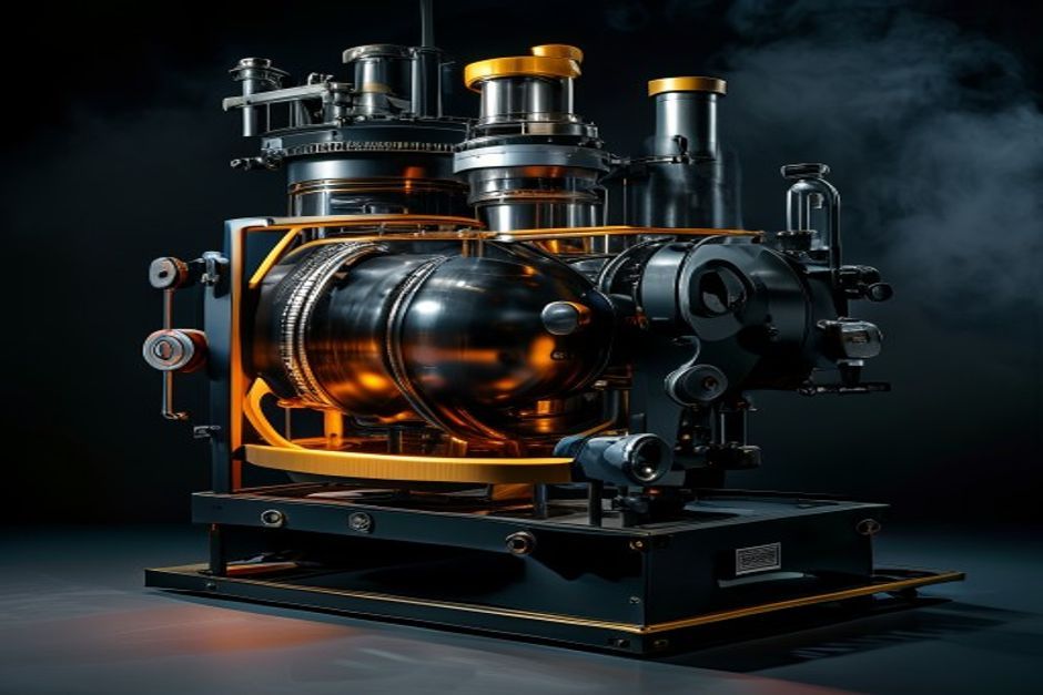 AI-generated industrial intensive mixer equipment professional photography