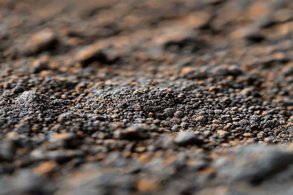 Ceramic powder granules close-up in material laboratory refractory process