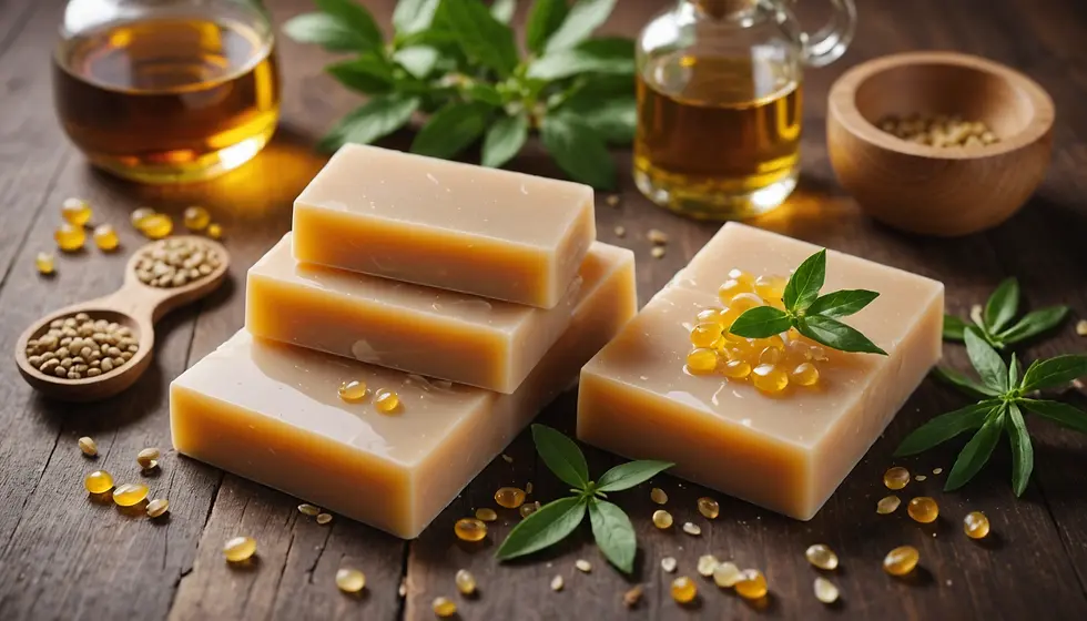 Close-up view of natural soap on a towel