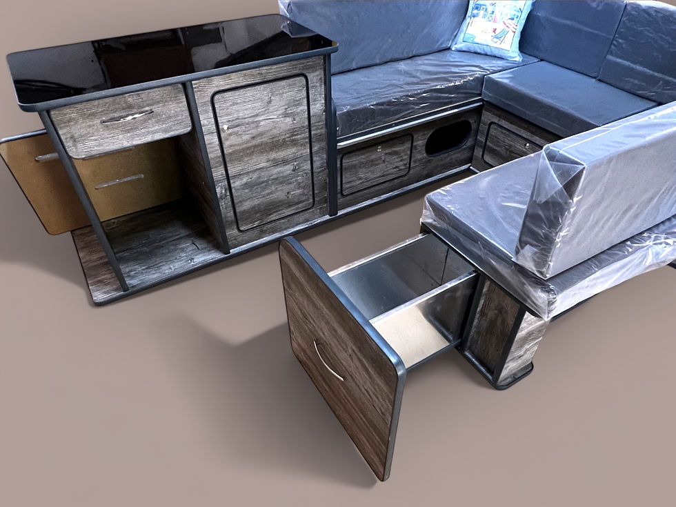 Thumbnail: T4/5/6 / Transit custom SWB U shape camper kit with double kitchen pod