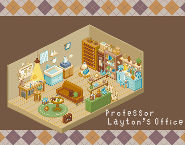 Pixel Layton room