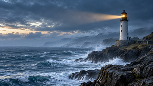 Lighthouse on rocks