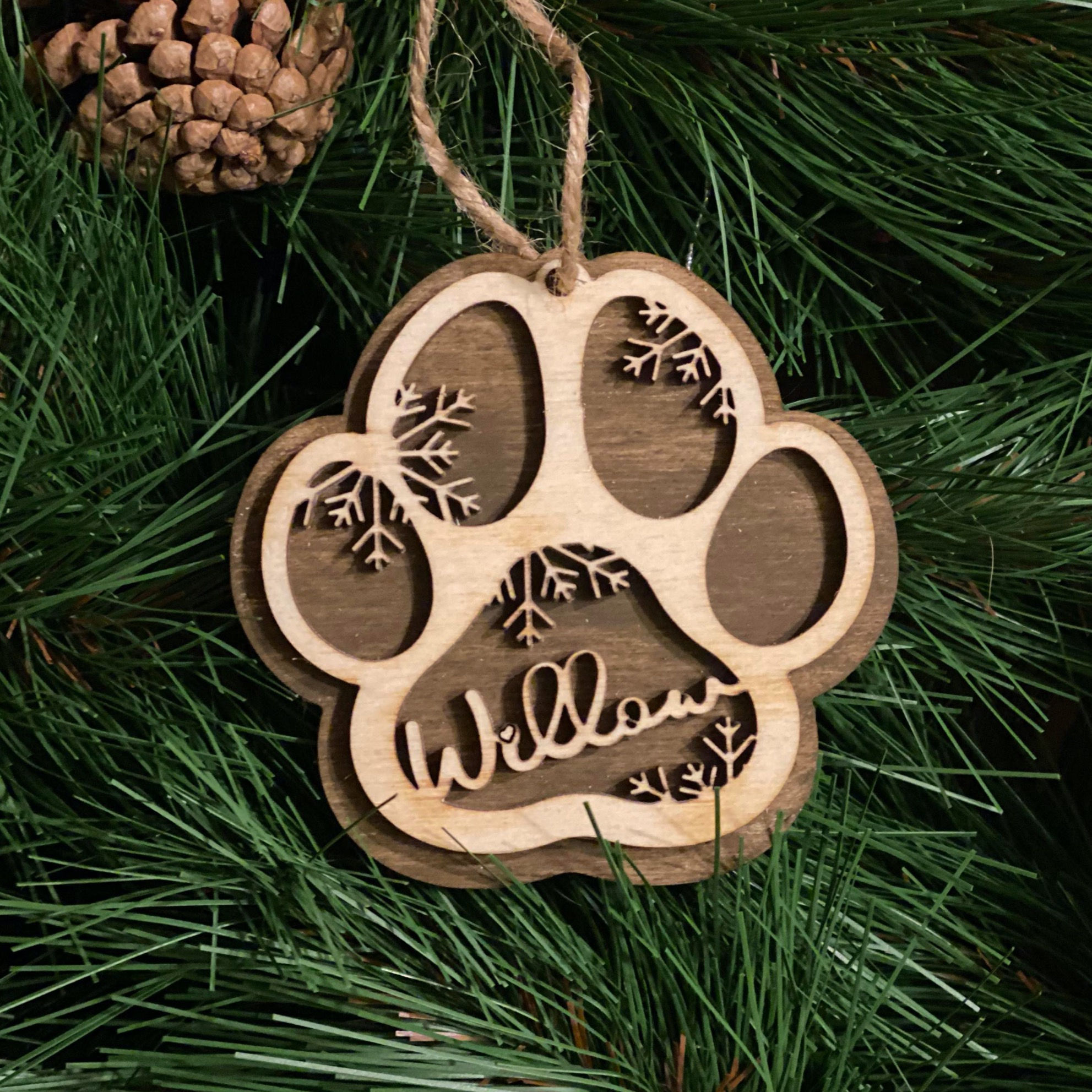 Holiday: handcrafted custom dog paw ornament