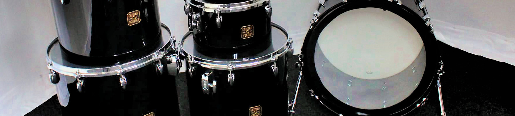 Black Drum kit with Silver
