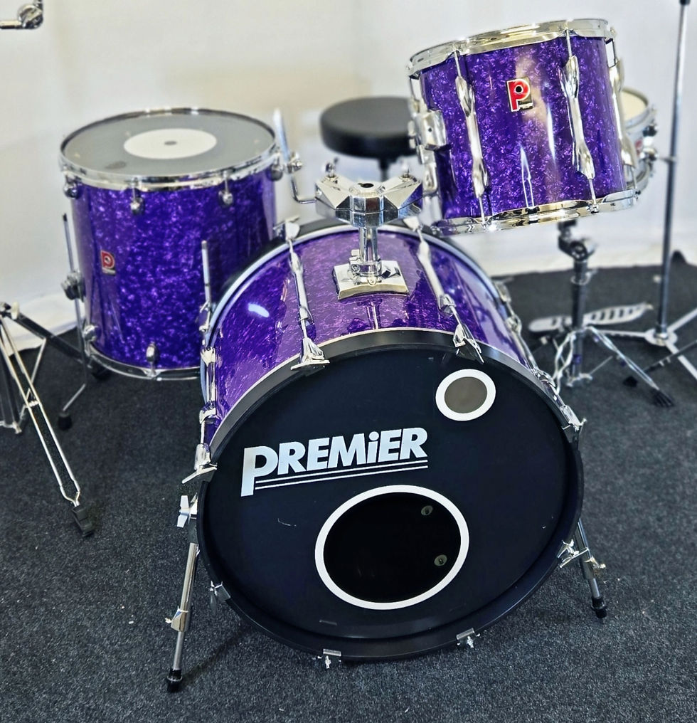 Late 80's Premier APK 4 Piece Drum Kit wrapped in Purple Pearl