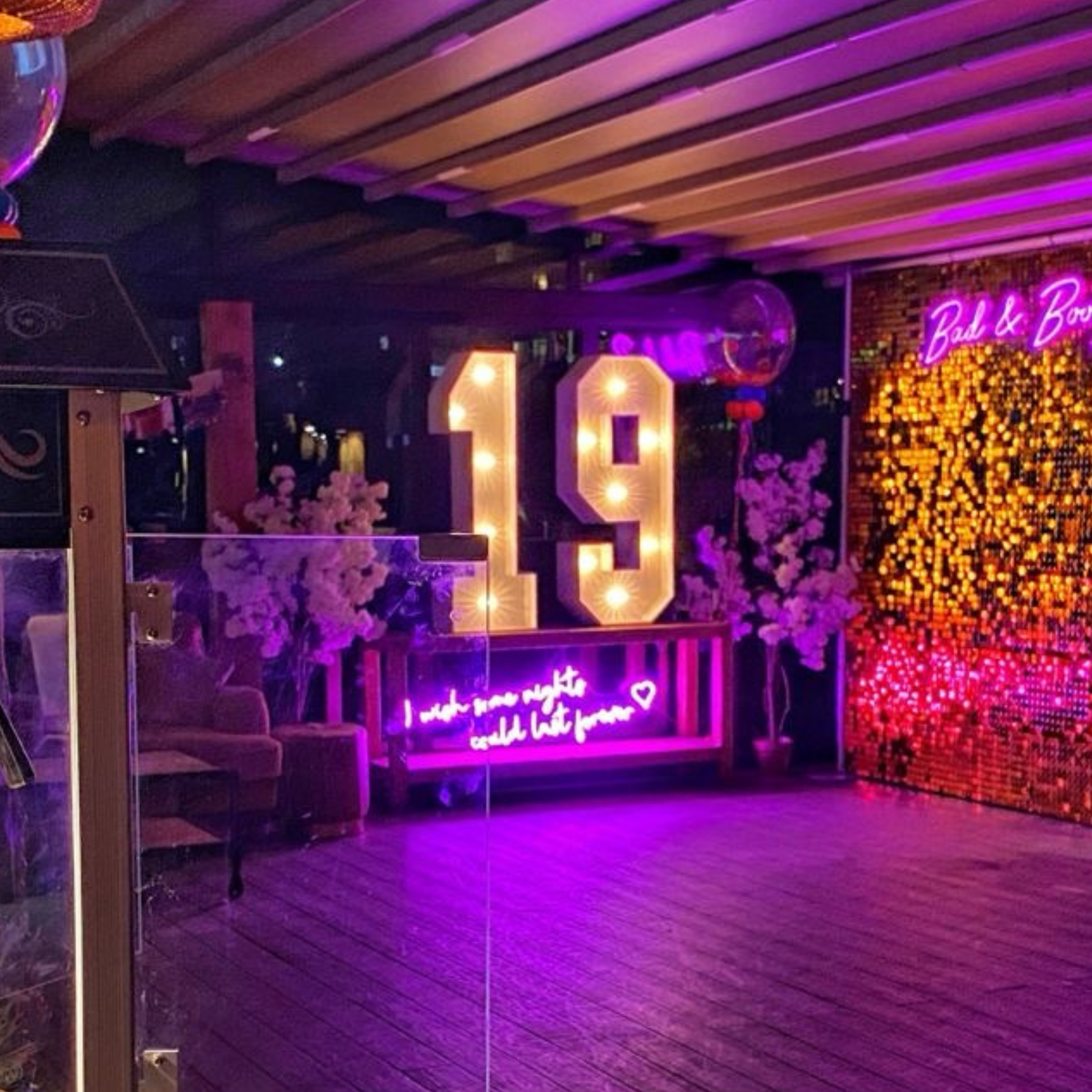 A photo showcasing the 4ft light up numbers, elegantly designed for celebrations and milestone events.