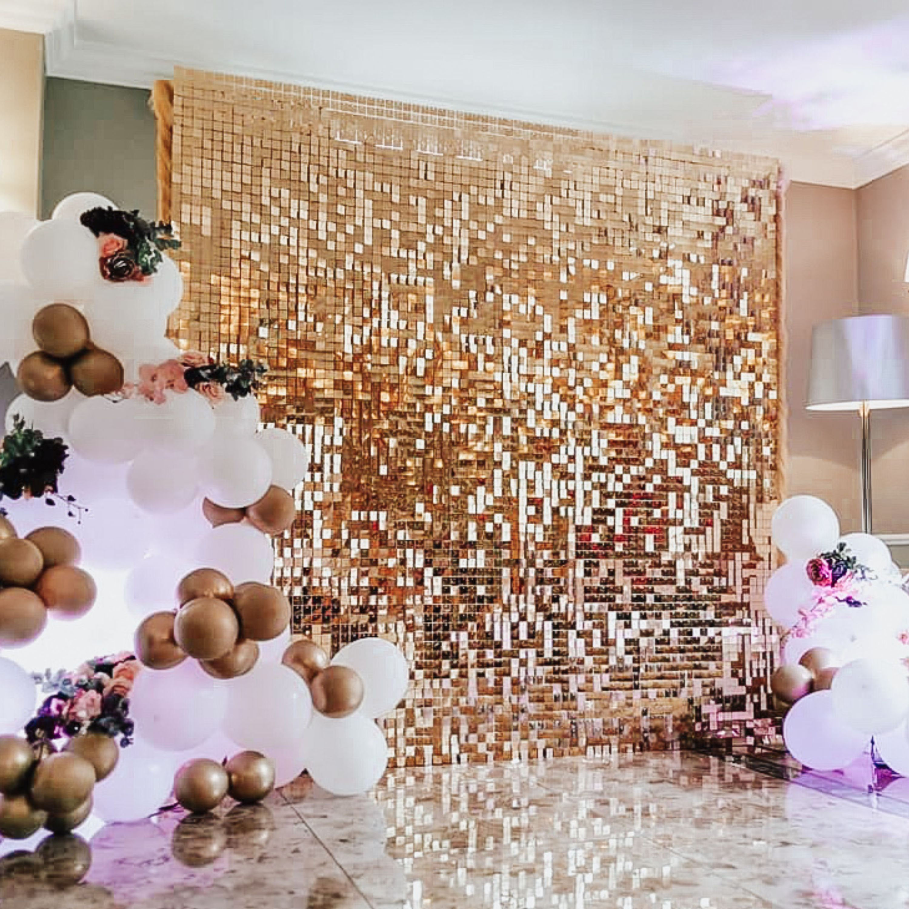 Gold sequin wall