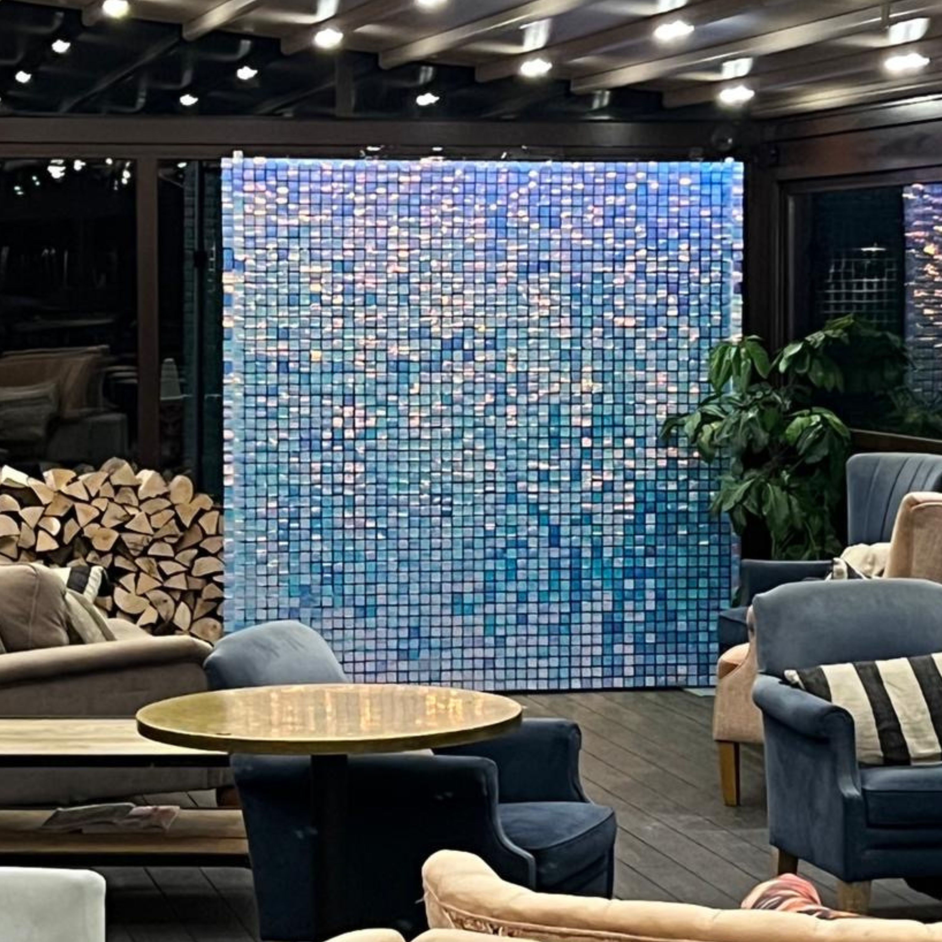 Iridescent sequin wall