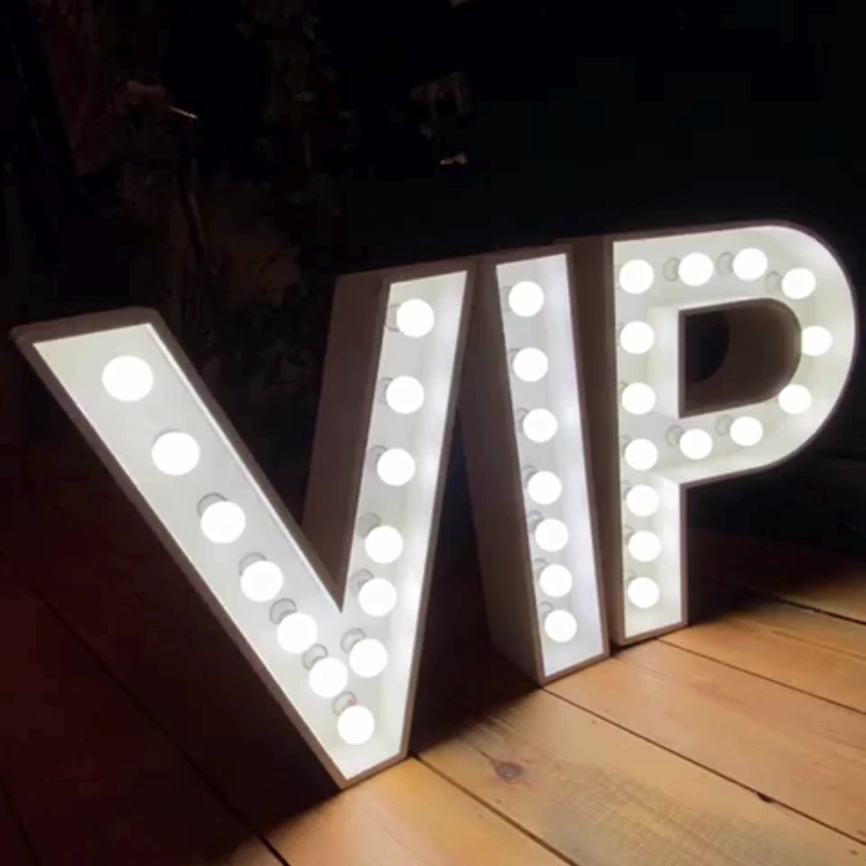 A snapshot of the glamorous VIP Letters set up for a special event