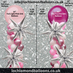 Balloon display with 26" Foil Stars and 16" Orb Balloons, lochlomondballoons.co.uk