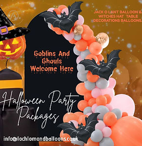 Halloween Chair Cover and Venue Dressing Balloon Packages Glasgow, Loch Lomond, Glasgow an