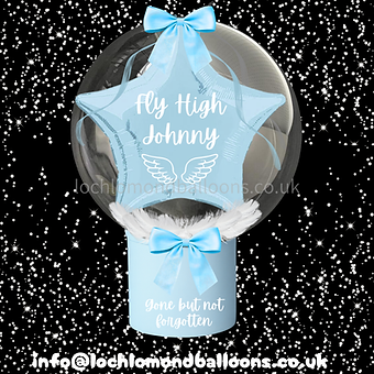 Graveside Funeral Memorial Tribute with Bobo Bubble Balloons Glasgow