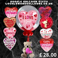 Valentine's Day balloons with texts: Vibes, I Love You, Happy Valentine's Day! £28.00
