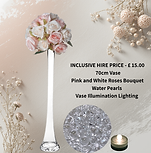 Tall Wedding Decor Vase and Silk Flowers White Roses .png