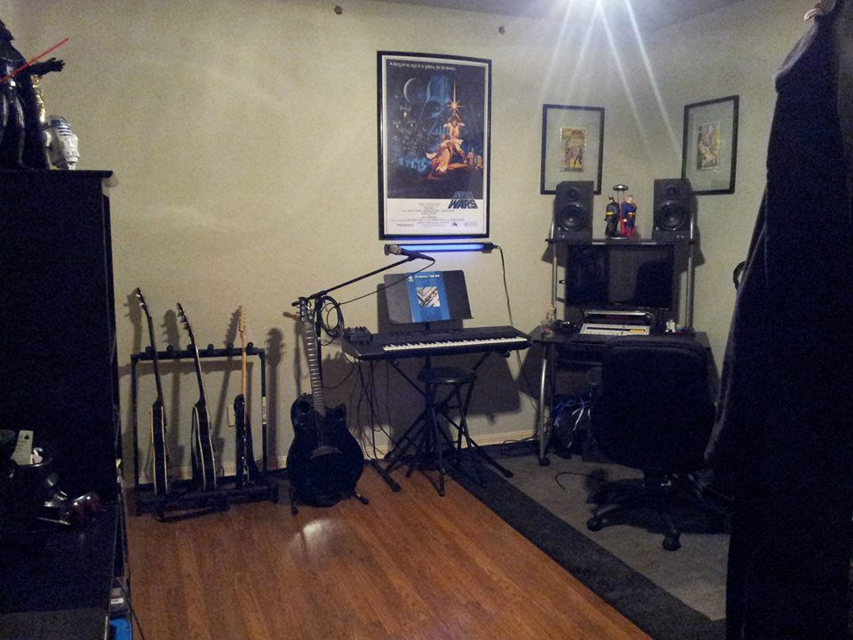 Our recording studio at our home at The Island on Lake Travis; same thing in Orlando; notice Batman and all the black and red.
