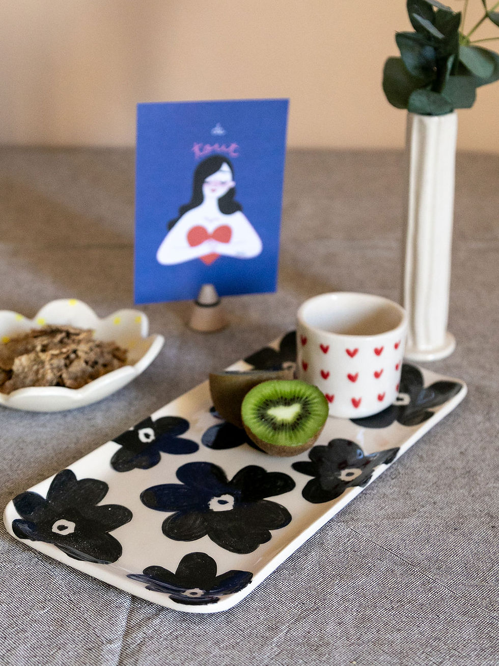 Miniature : Plat à cake fleurs L6