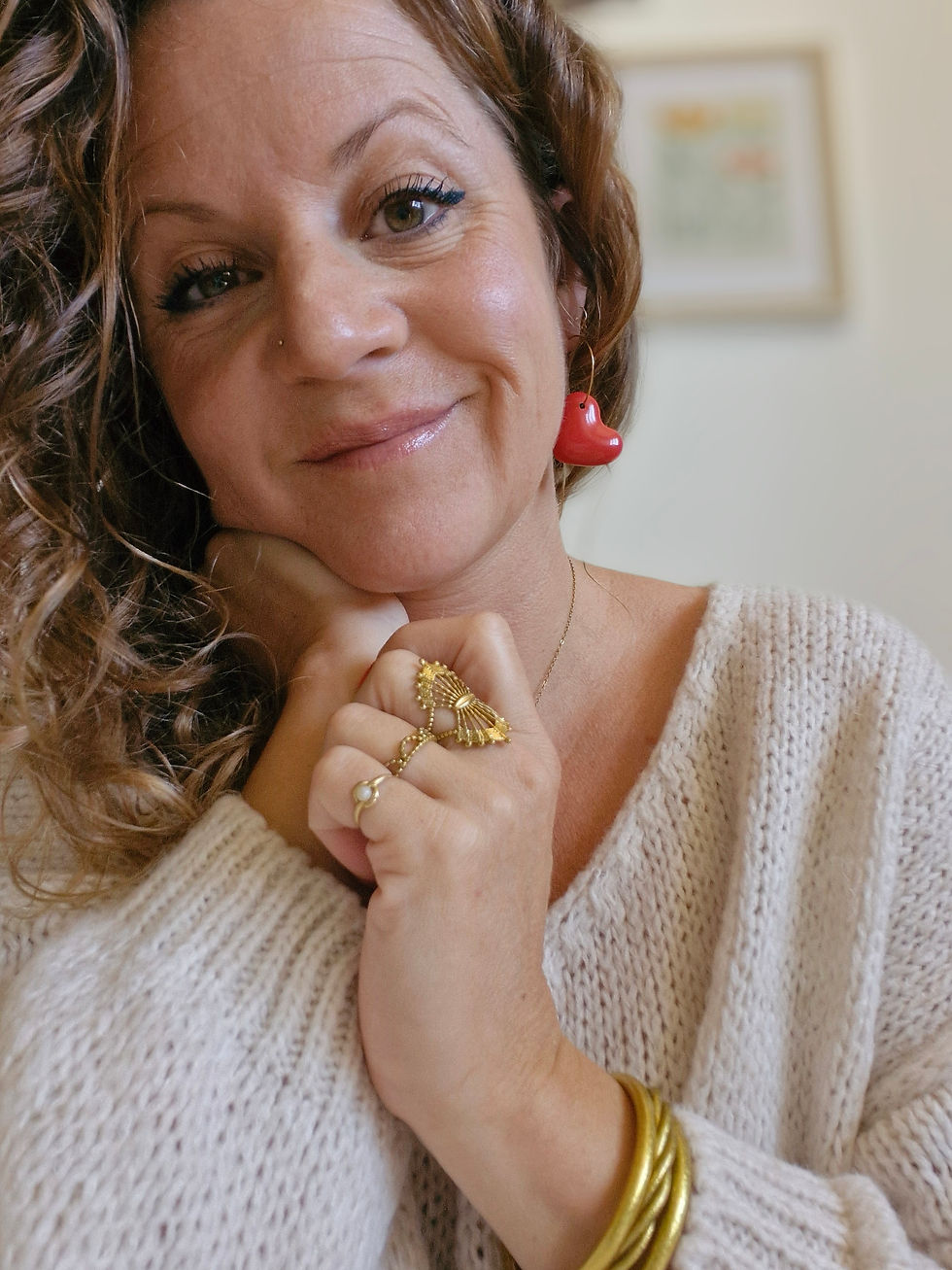 Miniature : Boucles d'oreilles Coeur rouge