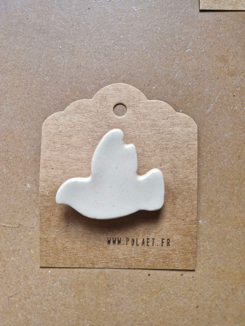 Miniature : Broche Oiseau blanche ou beige