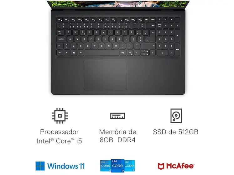Miniatura: Notebook Dell Inspiron 15 I15-I120K-A25P Intel Core i5 8GB RAM 512GB SSD 15,6"