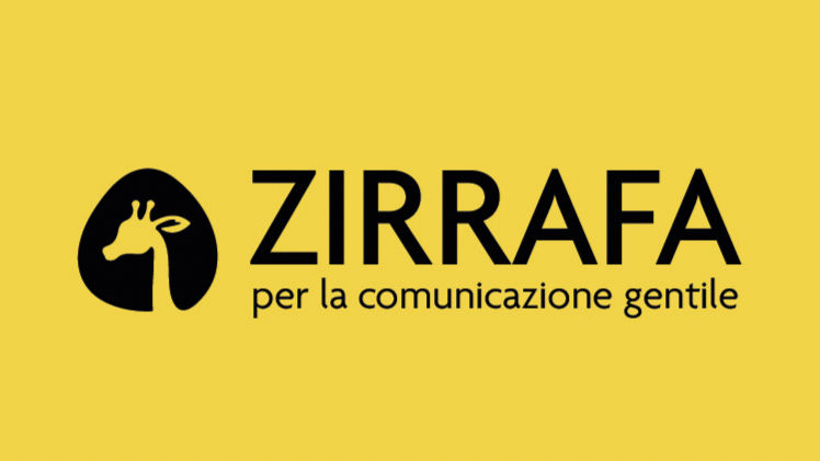 Logo in giallo di ZIRRAFA per la comunicazione gentile.