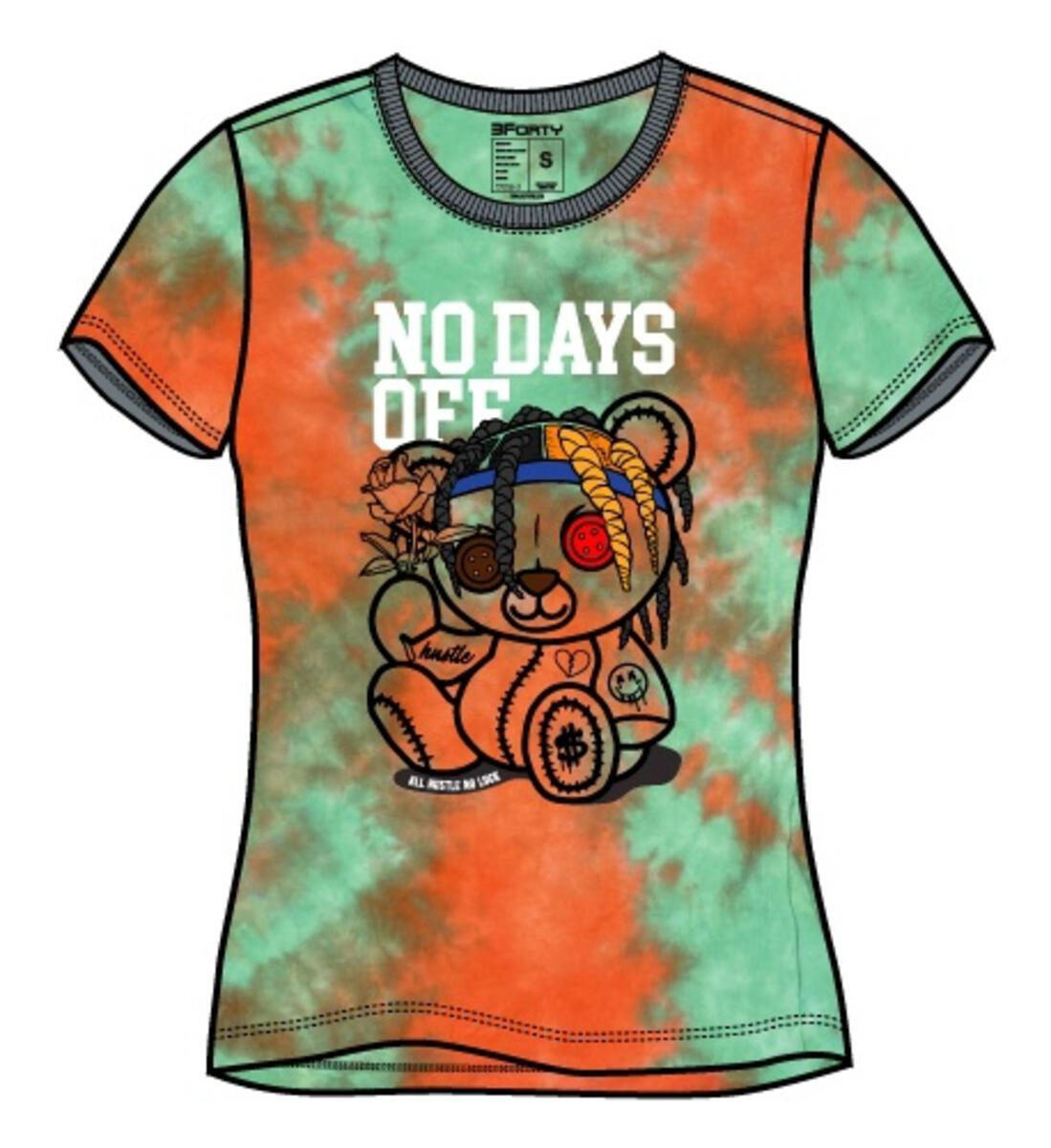 JUNIOR NO DAYS OFF TIE DYE PRINTED TEE