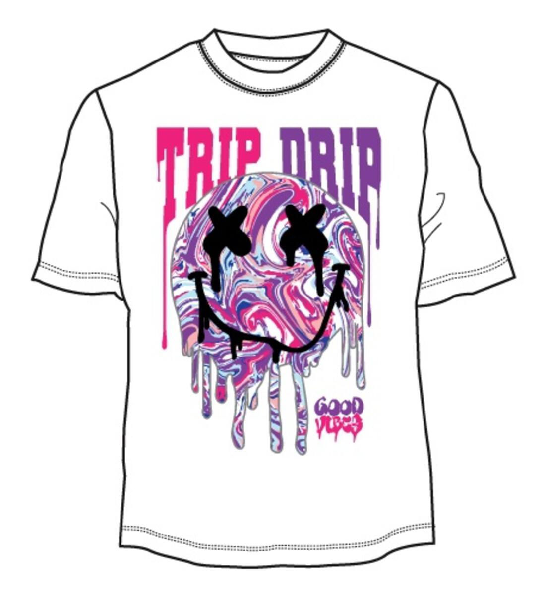 TRIP DRIP SMILEY SWIRL PRINTED TEE