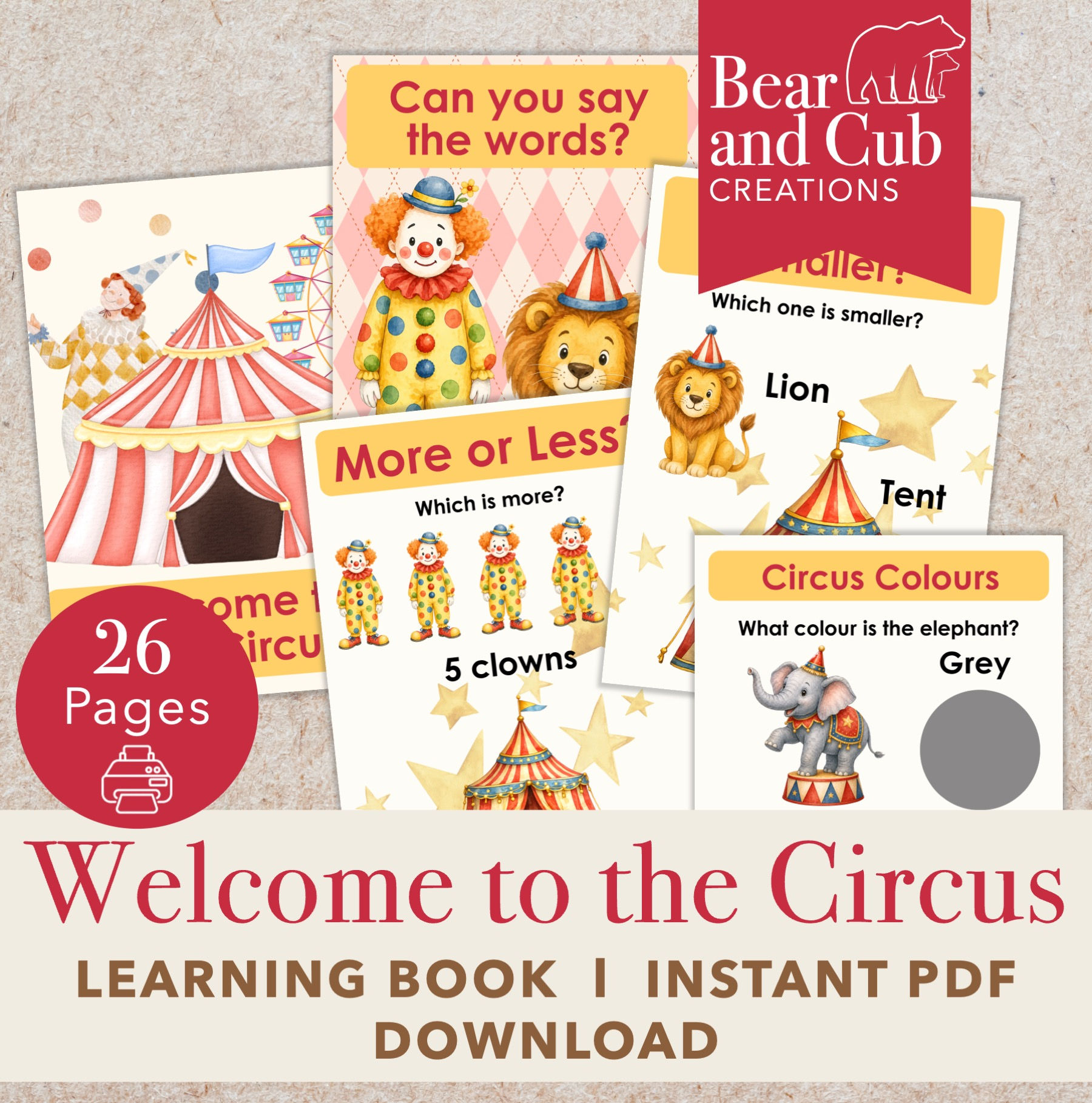 Welcome to the Circus Preschool Digital Learning Book