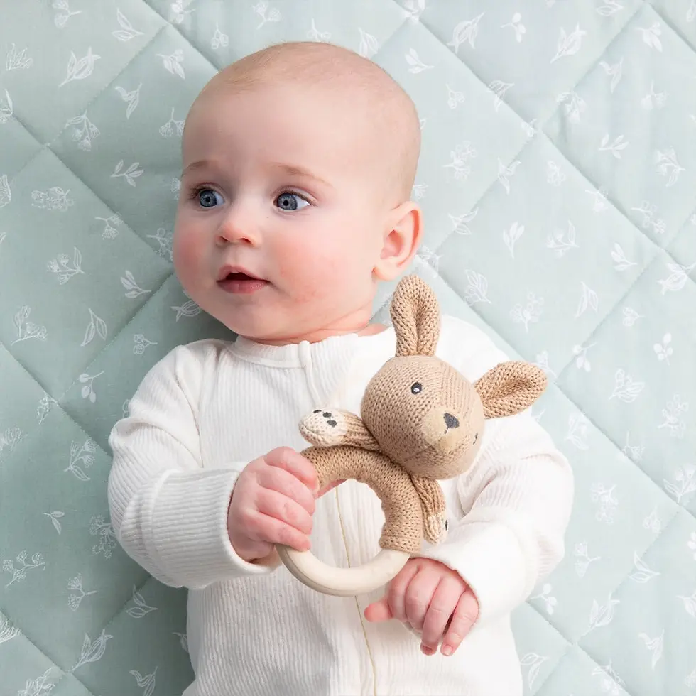 Thumbnail: Kangaroo Ring Rattle - Living Textiles