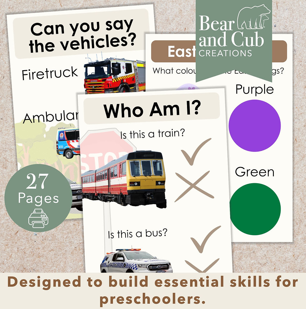 Thumbnail: Vehicles and Transportation Preschool Digital Learning Book