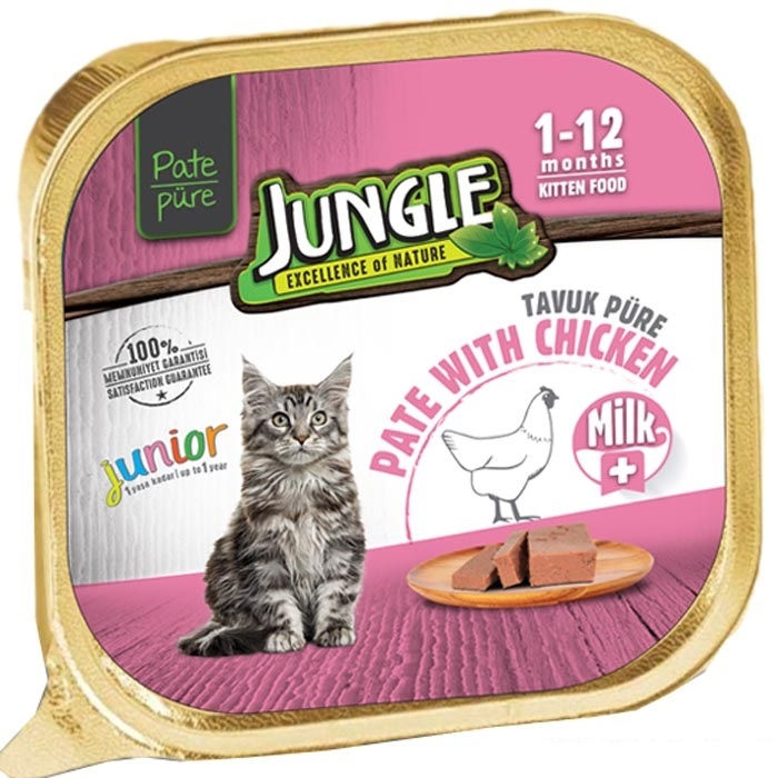 Jungle Yavru Kedi 100g Sütlü/Tavuk.Ezme/Pate
