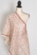 A Silk Mark Certified pure Tussar silk stole named Ankhi draped gracefully over a mannequin