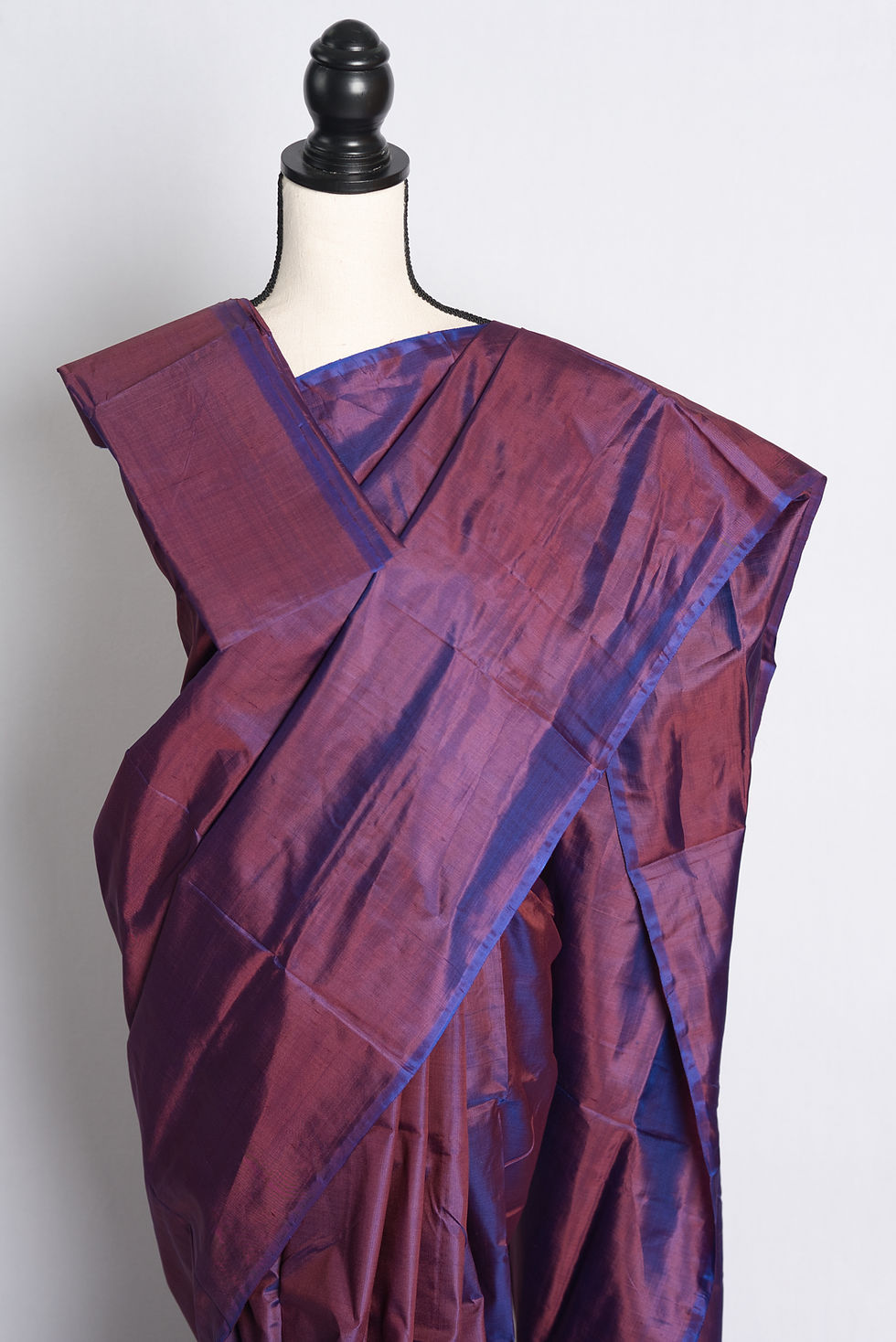 Thumbnail: Silk Mark Certified Bishnupuri Katan Silk Saree in Purple